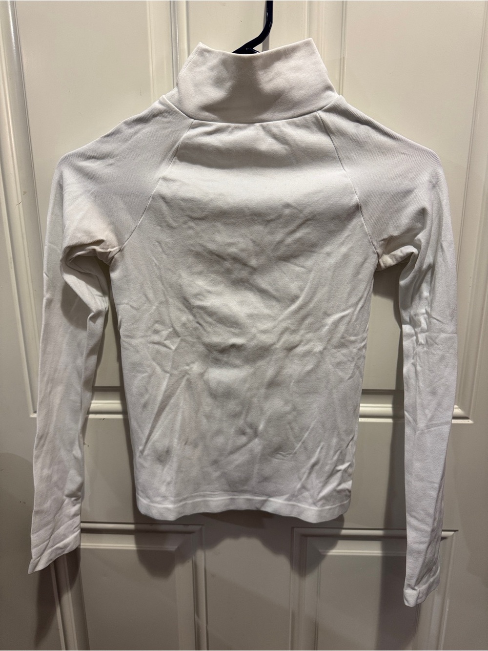 Free People Intimately White Turtle Neck Cut-Out Circle Back Top Long Sleeve XS